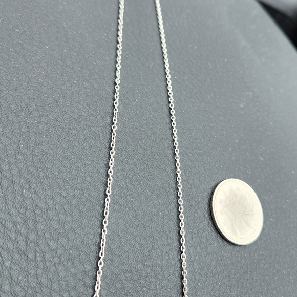 Sterling Pave Crescent Necklace - Picture 2 of 10